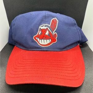 VINTAGE Gen. Merchandise Cleveland Indians Hat Snapback Chief Wahoo Logo